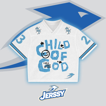 Jersey Brand Child Of God No 23 Graphics Blokecore Blokette V-Neck T-shirt