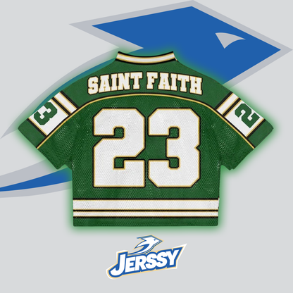 Saint Faith No 23 Graphics Blokecore Blokette Football V-Neck T-shirt