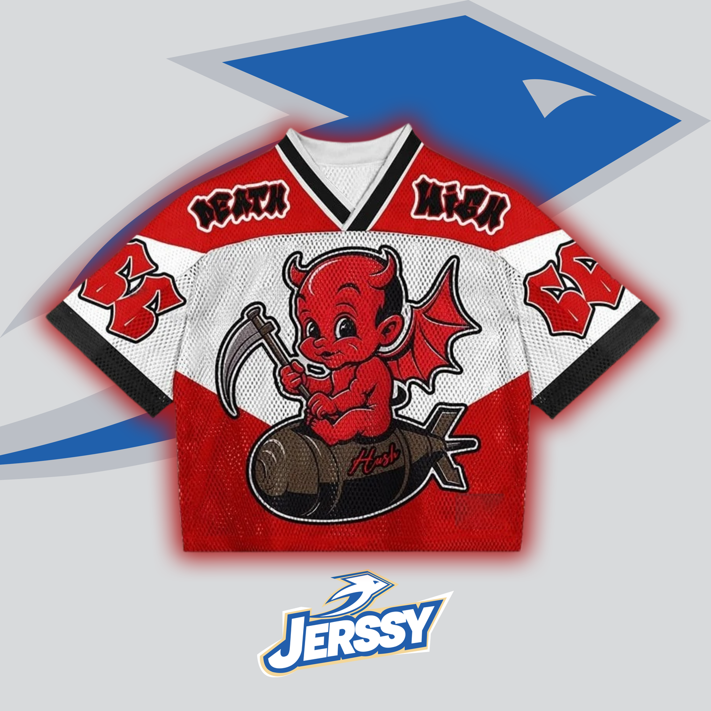 Devil's Son Graphics Blokette Blokecore Jersey V-Neck T-shirt