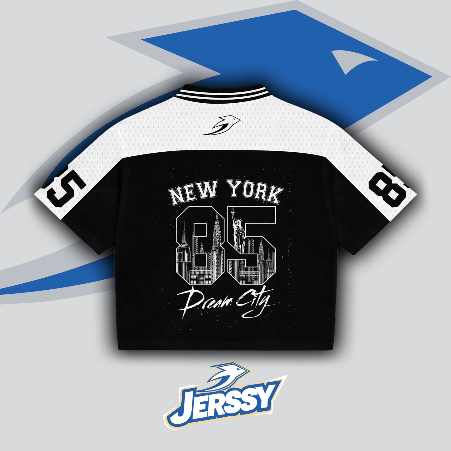 Jerssy Brand New York Dream City No 85 Graphics Blokecore Blokette V-Neck T-shirt