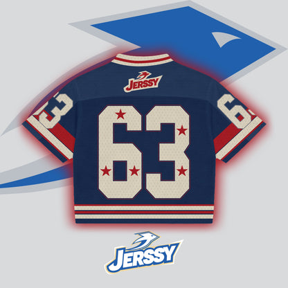 Jerssy Brand Blessed No 63 Graphics Blokecore Blokette V-Neck T-shirt