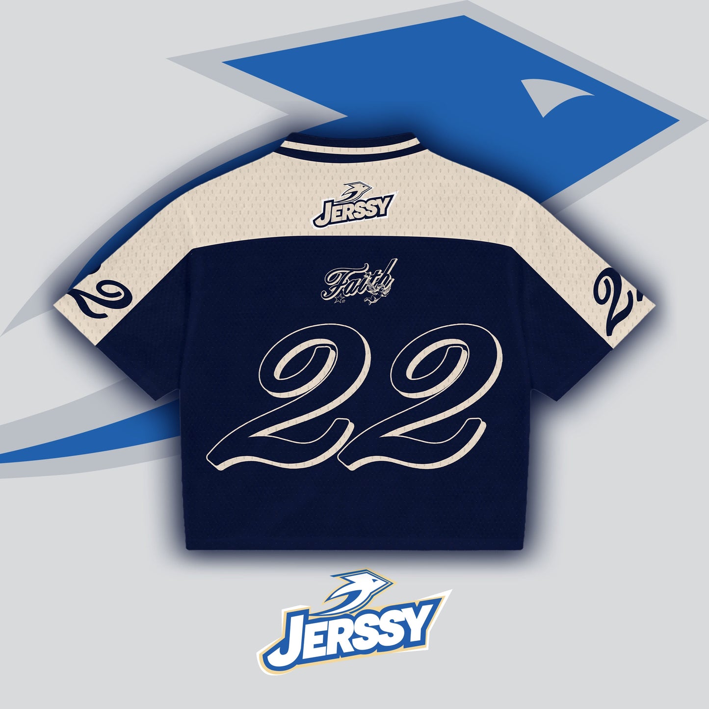 Jerssy Brand Faith On Jesus Christ No 22 Graphics Blokecore Blokette V-Neck T-shirt