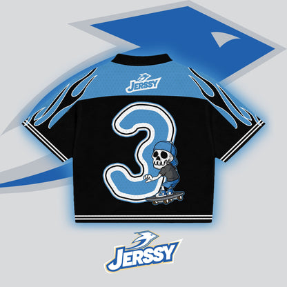 Jerssy Brand Skate Or Die No 03 Graphics Blokecore Blokette V-Neck T-shirt