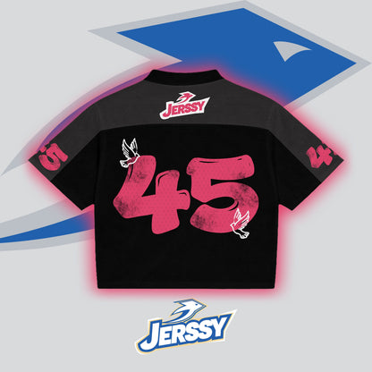 Jessy Brand God's Love Never Fails No 66 Graphics Blokecore Blokette V-Neck T-shirt