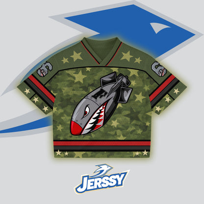 Jessy Brand Nitro Shark No 66 Graphics Blokecore Blokette V-Neck T-shirt1