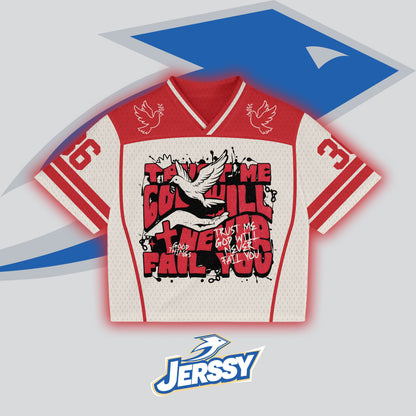 Jerssy Brand God Will Never Fail You No36 Blokecore Blokette V-Neck T-shirt