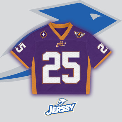 Jerssy Brand Sun-Kissed Purple No 25 Graphics Blokecore Blokette V-Neck T-shirt