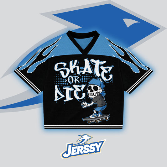 Jerssy Brand Skate Or Die No 03 Graphics Blokecore Blokette V-Neck T-shirt