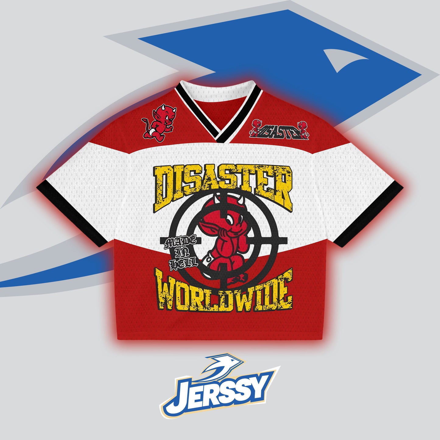 Jerssy Brand Disaster WorldWide Graphics Blokecore Blokette V-Neck T-shirt