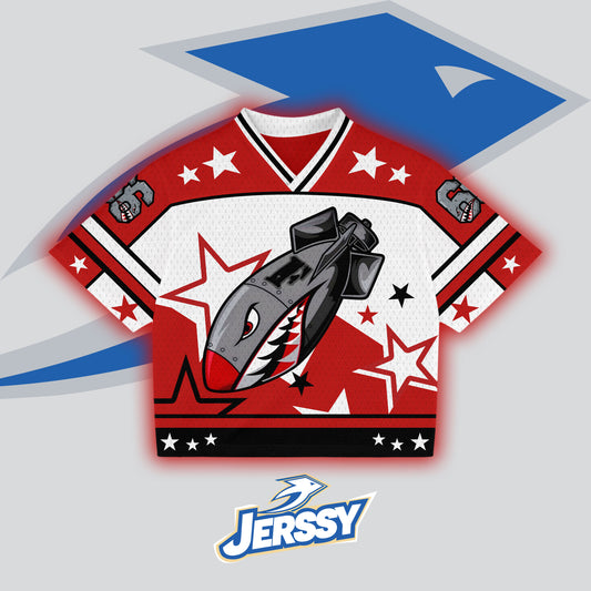 Jessy Brand Nitro Shark No 66 Graphics Blokecore Blokette V-Neck T-shirt1